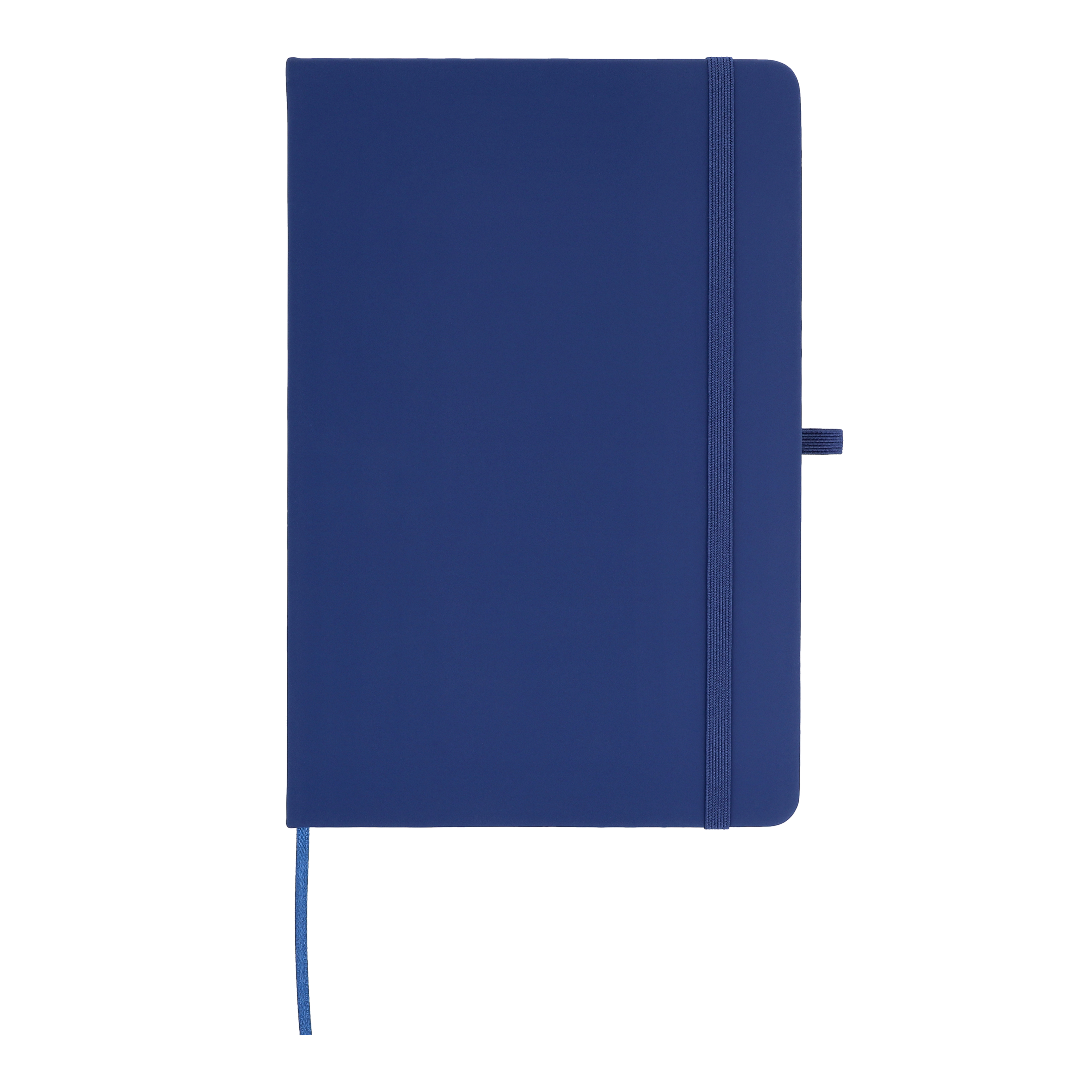 Dark-blue Sora A5 notebook with the colourful Velora company design and Alex Morgan’s name